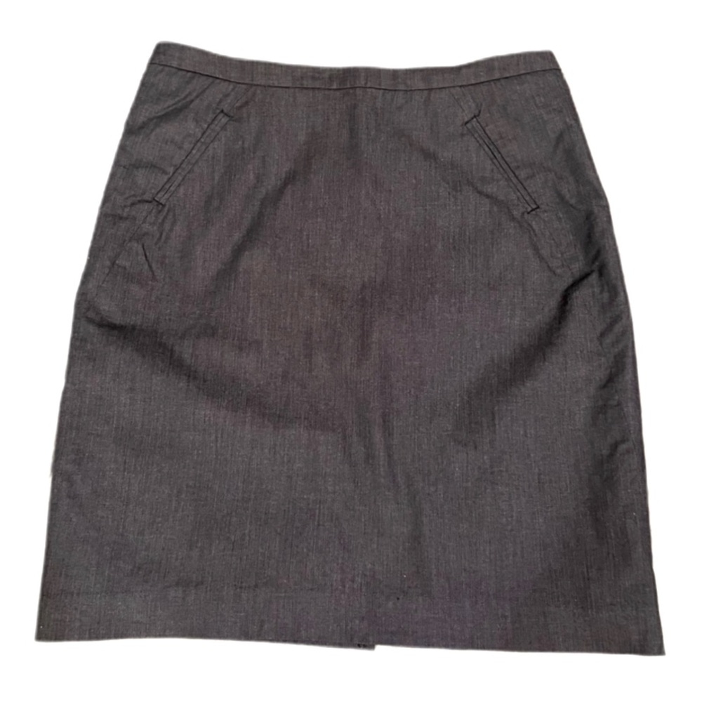 3/$15 Ann Taylor LOFT Dark Blue Denim Look Pencil Skirt Back Slit Lined 8P